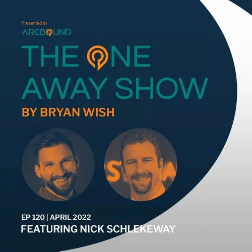 Flyer of The One Away Show by Bryan Wish featuring Nick Schlekeway from April 2022 interview